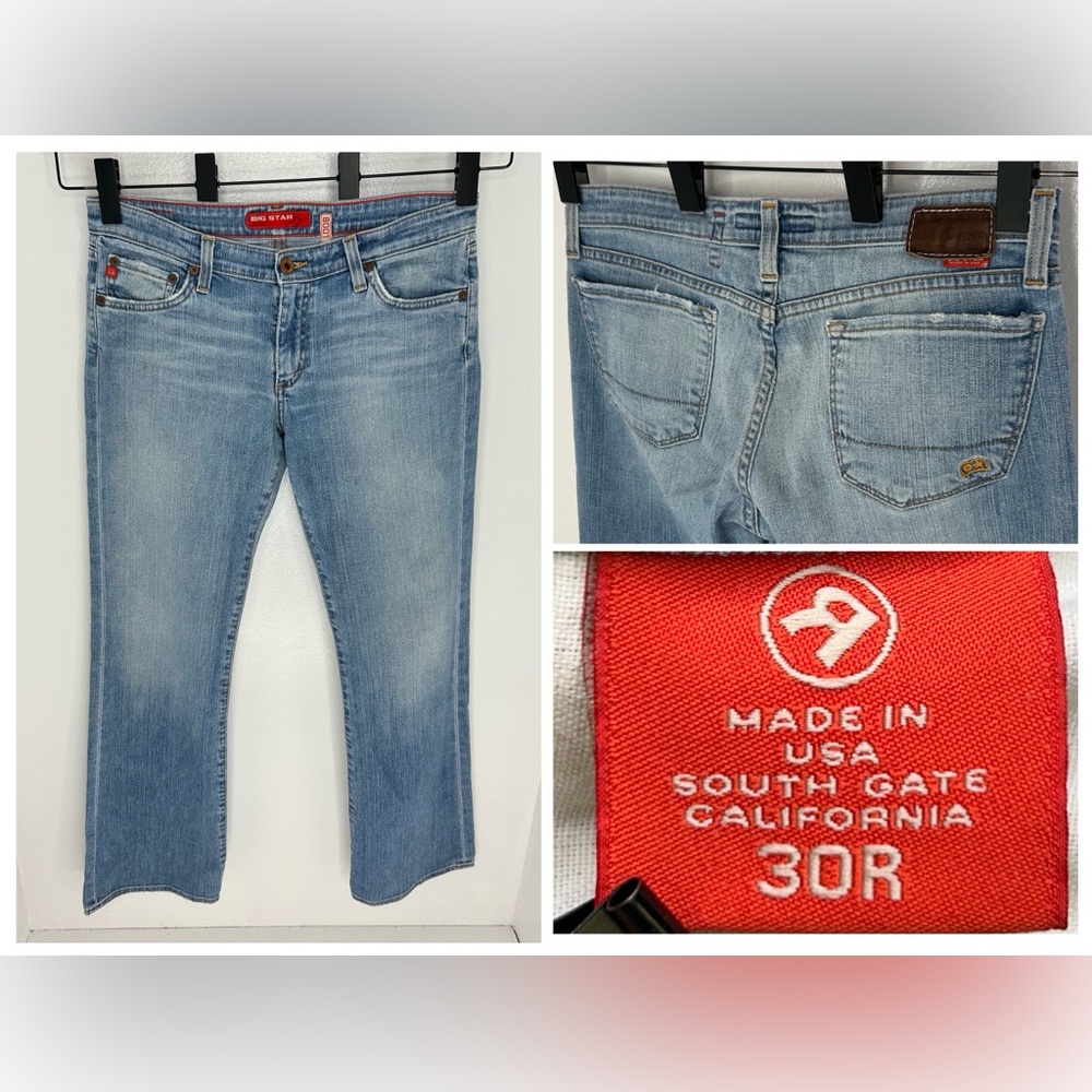 Big Star Boot Cut‎ Jeans Size 30R 32x31.5 Coastal Cowgirl Western USA Made